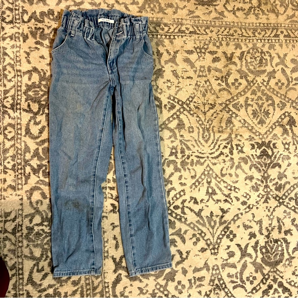 Pacsun high-waisted paper bag mom jean (light wash)